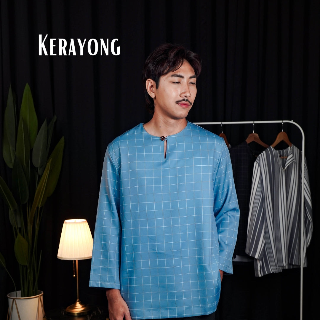Sky Blue Check kurta