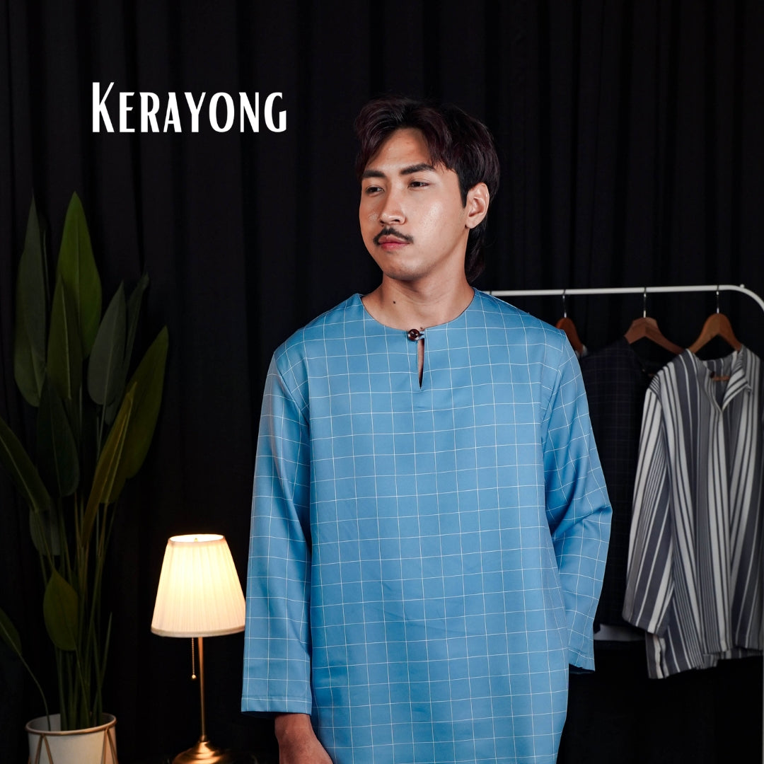 Sky Blue Check kurta