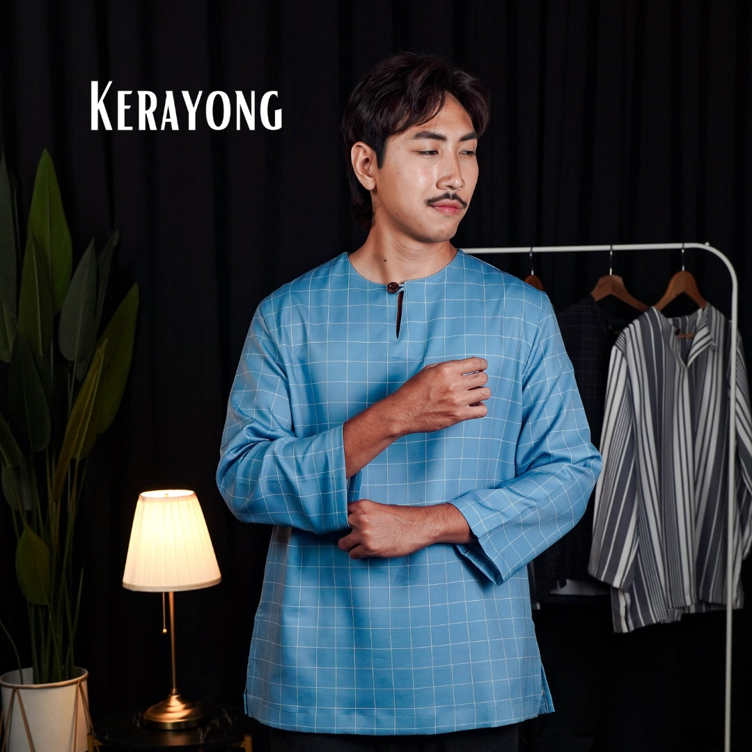Sky Blue Check kurta