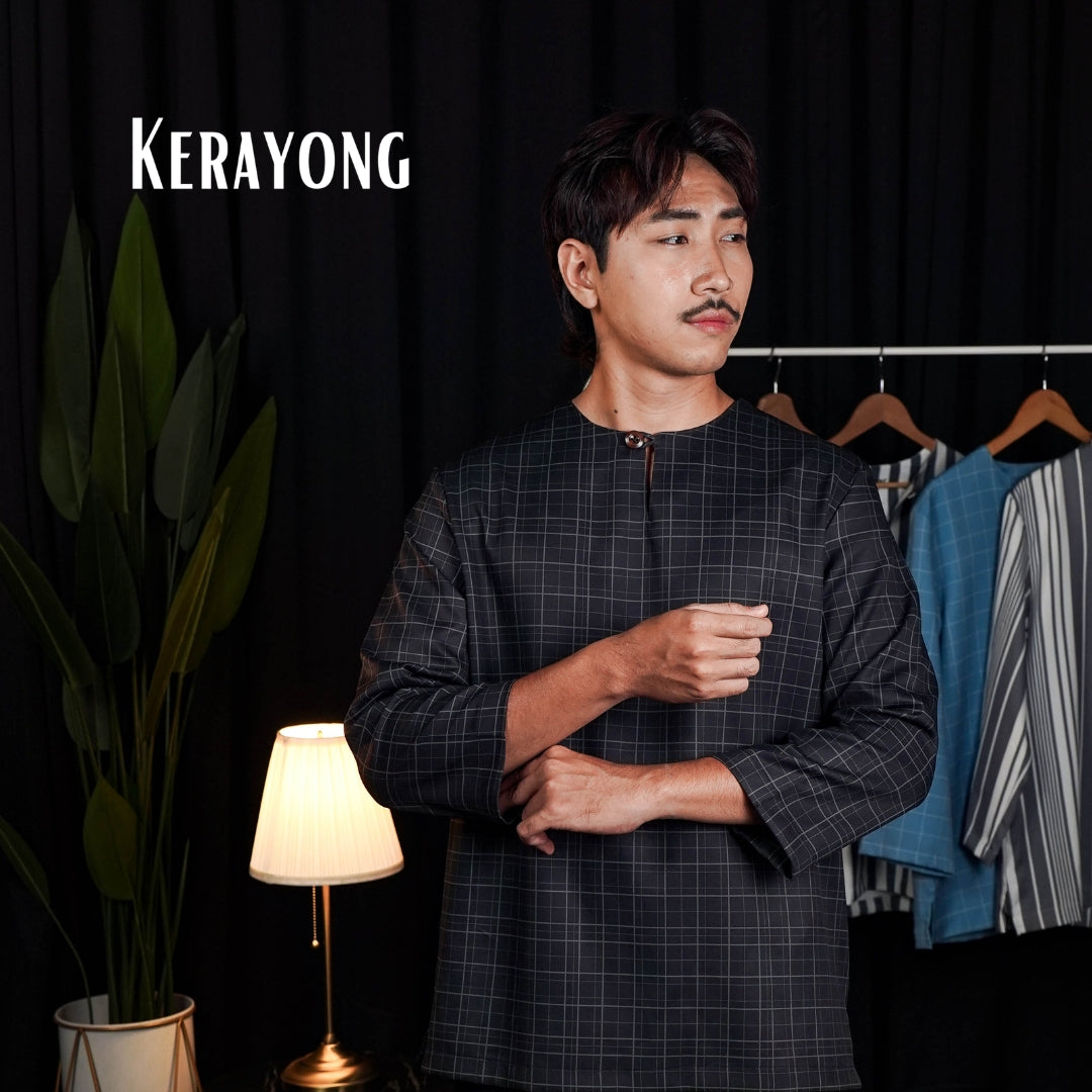 Charcoal Check kurta