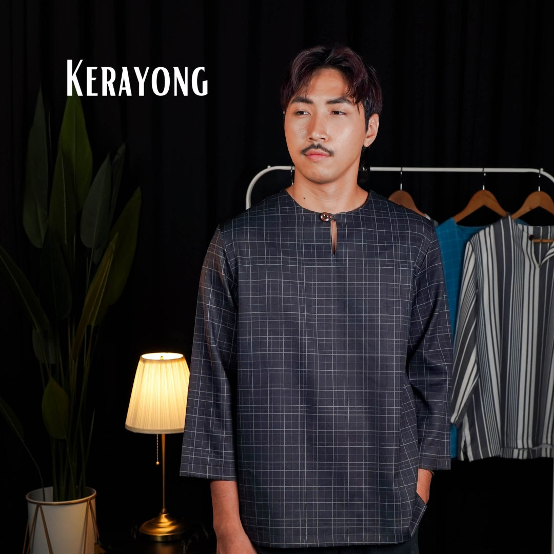Charcoal Check kurta
