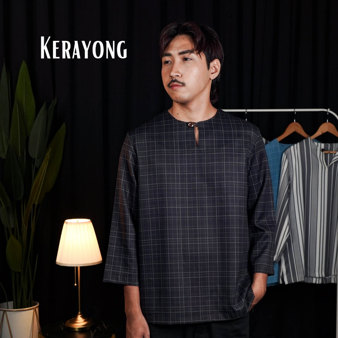 Charcoal Check kurta